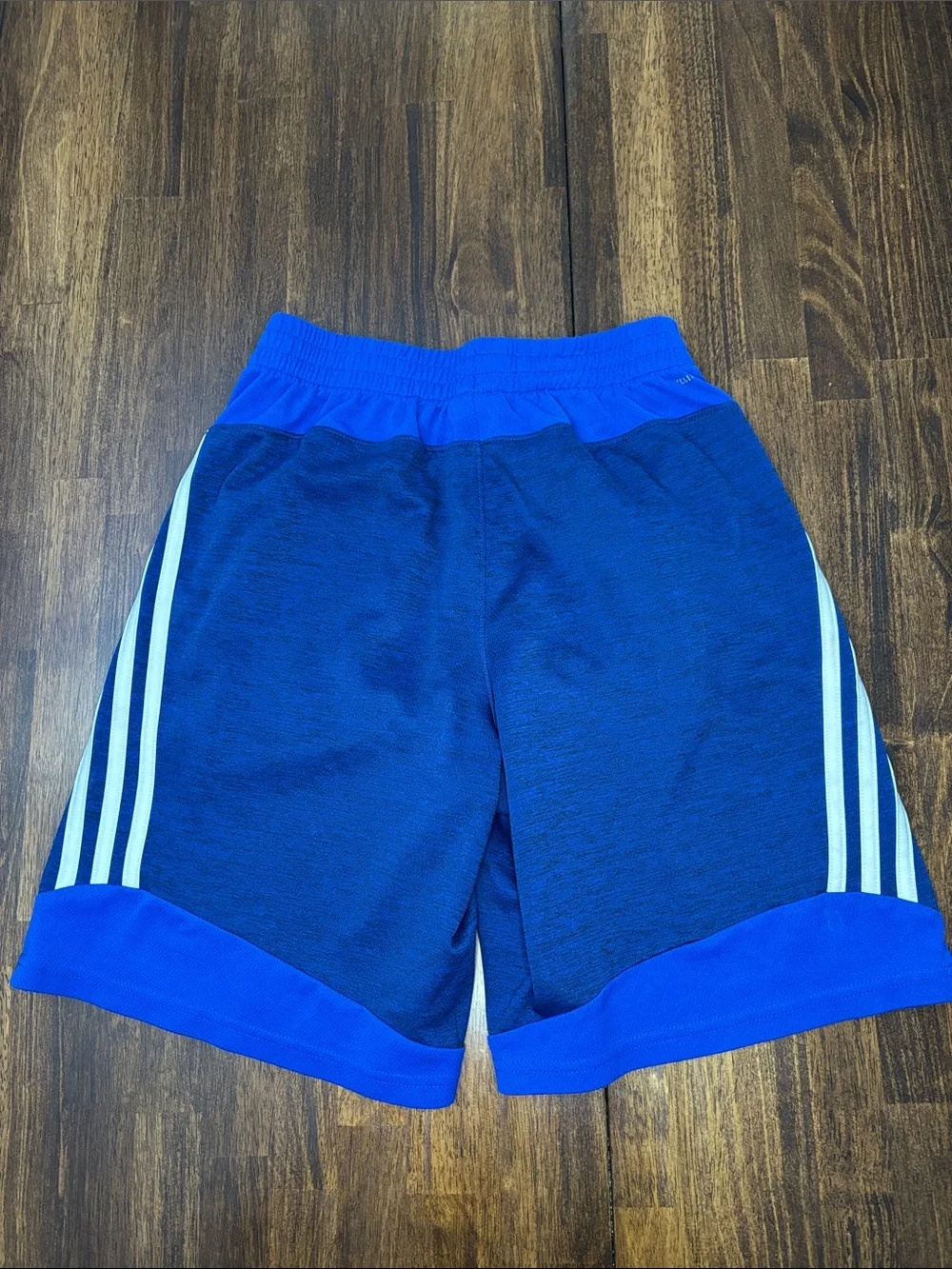 adidas Royal Blue Boys Athletic Shorts with White Stripes
